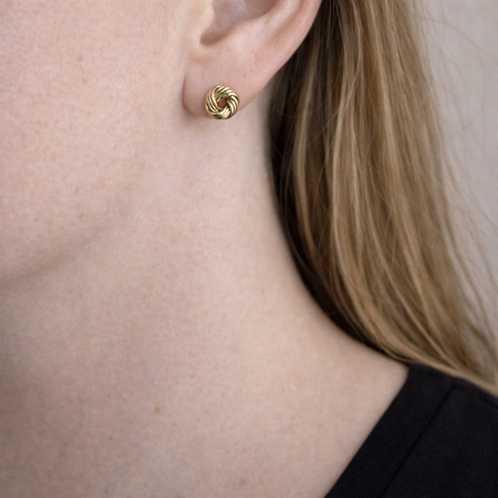 Elegant Gold Knot Stud Earrings